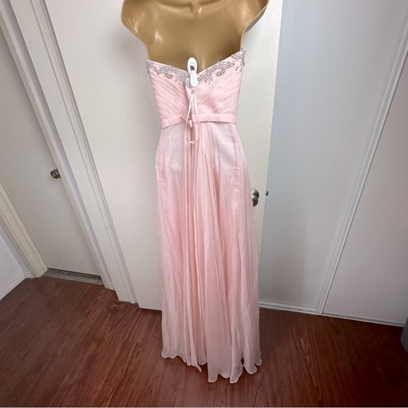 La Femme Blush Designer Pleated Chiffon Jeweled Embellished Prom Dress 20027 6 - Picture 7 of 16